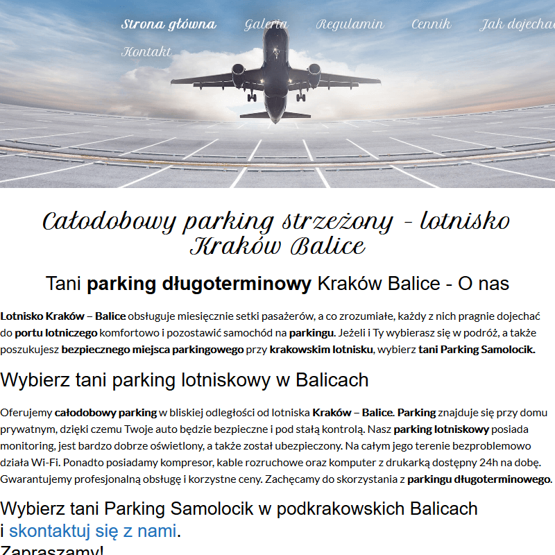 Parking strzeżony kraków balice