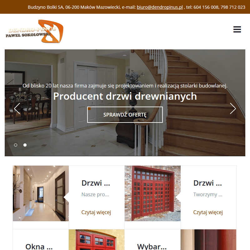 Drzwi drewniane wewnętrzne producent